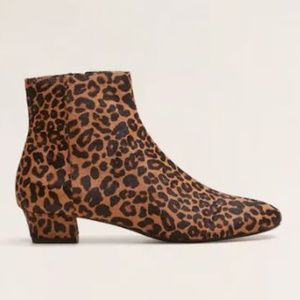 Mango Leopard-print leather ankle boots